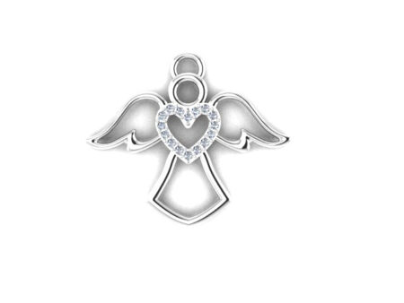 Angel Wing & Heart Dangle Charm