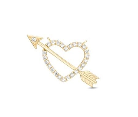 Rhinestone Heart And Arrow Charm