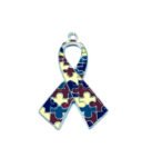 Autism Puzzle Ribbon Charm