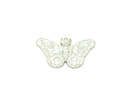 White Enamel Butterfly Charm