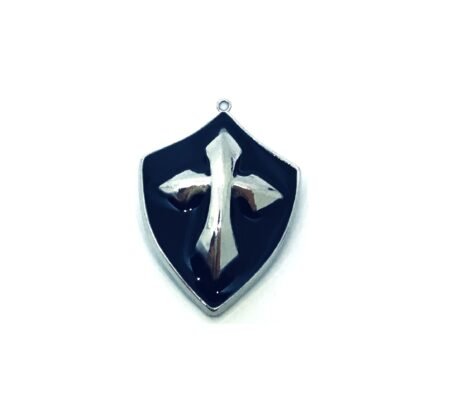 Black Enamel Cross Charm