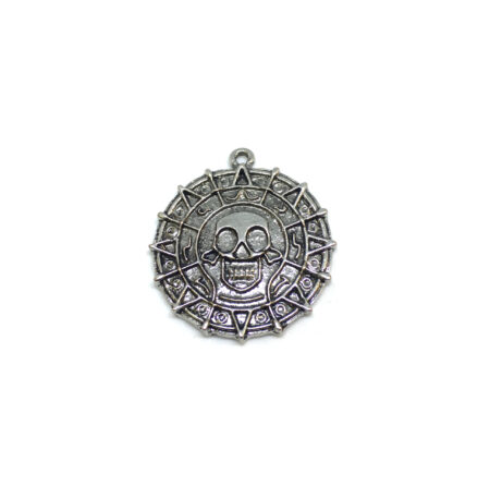 Silver Skull Coin Charm