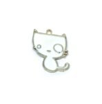 White Enamel Cat Charm