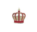 Red Enamel Crown Charm