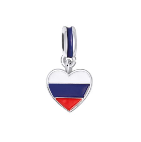 Heart Russia Flag Charm