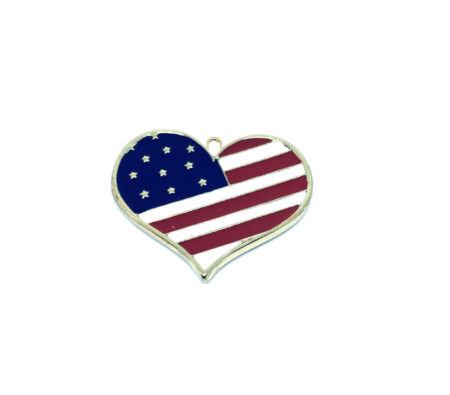 The USA Heart Enamel Flag Charm
