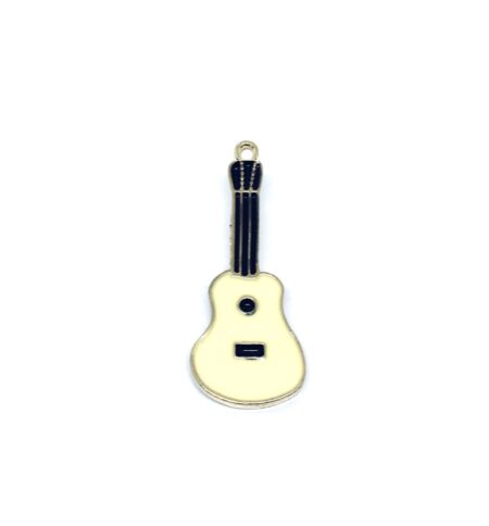 Yellow Enamel Guitar Charm