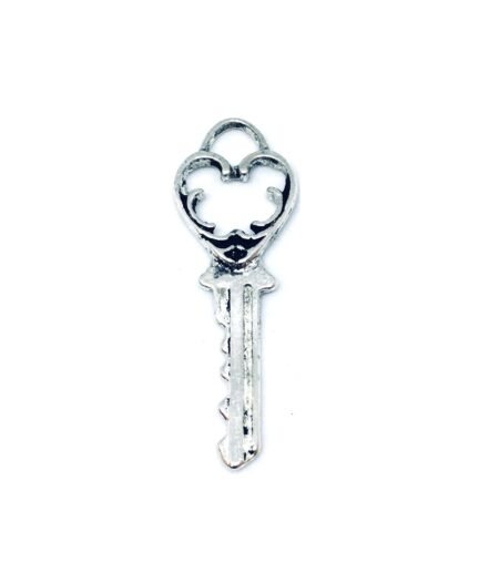 Oxidized Silver Key Charm