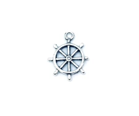 Wheel Nautical Charm Silver