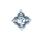 Oxidized Flower Om Charm