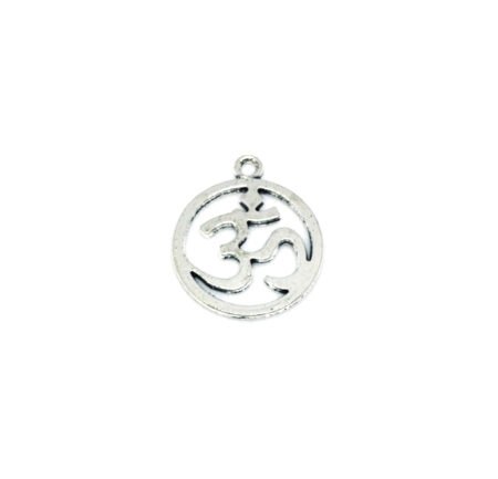 Round Silver Om Charm