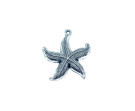 Large Vintage Starfish Charm Silver