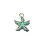 Green Enamel Starfish Charm