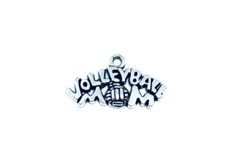 Volleyball Mom Charm Silver