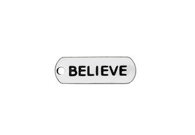 Believe Charm Silver