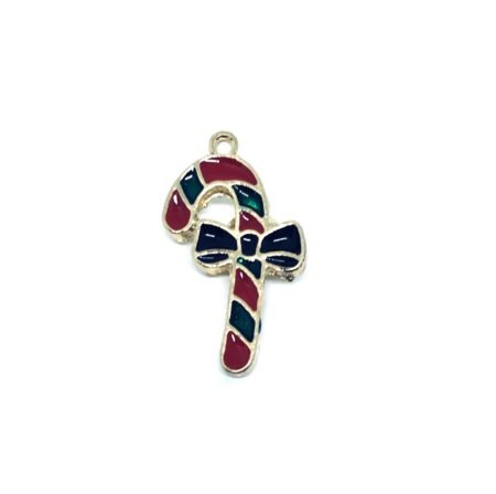 Candy Cane Enamel Charm