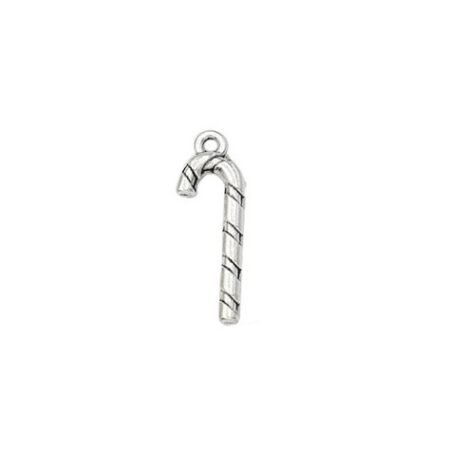 Silver Candy Cane Charm