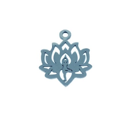 Silver-plated Lotus Yoga Charm