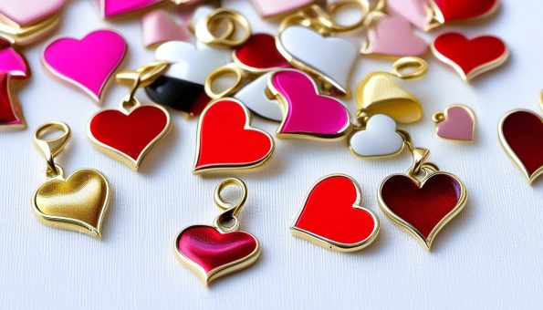 Variety of Heart charms