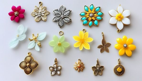 Different types of flower charms for jewelry making