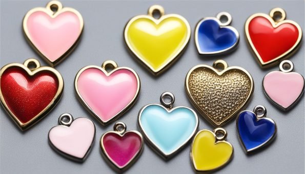 Different types of Heart charms for jewelry making