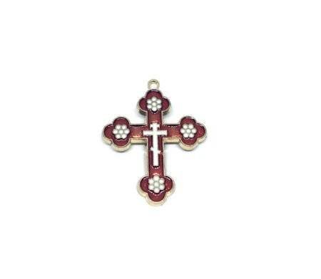 Enamel Orthodox Cross Earring Charm