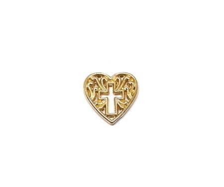 Gold Filled Heart Cross Charm