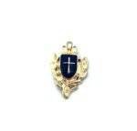 SGOL-014 Gold Filled Black Enamel Cross Charm