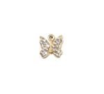 SGOL-015 Gold Filled Rhinestone Butterfly Charm