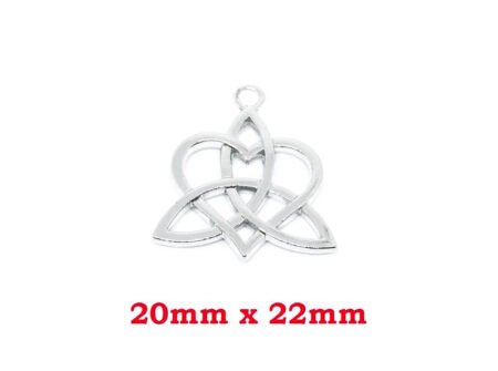 Celtic Knot Triquetra Heart Charm - size