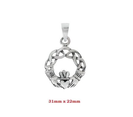 Vintage Irish Claddagh Heart Charm - size