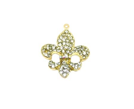 Rhinestone Fleur De Lis Charm