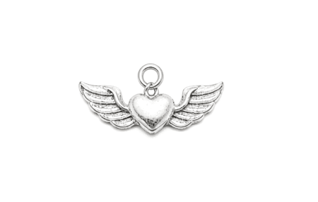 Angel Wing Heart Charm