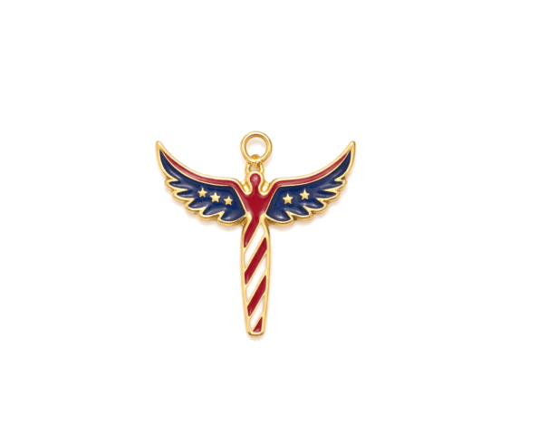 SAG-W-008 The USA Patriotic Angel Wing Charm