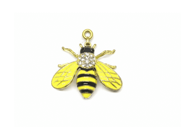 SBEE-005 Bee charm with rhinestones and enamel