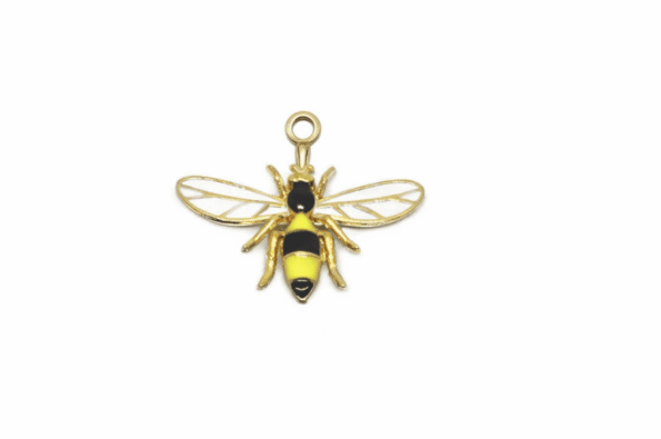 SBEE-010 Golden Enamel Bee Charm