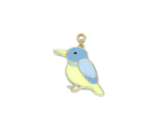 Stylized Kingfisher Enamel Charm