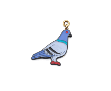Pigeon Enamel Charm