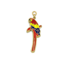 Scarlet Macaw Enamel Charm