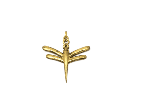 Antiqued Gold Dragonfly Charm