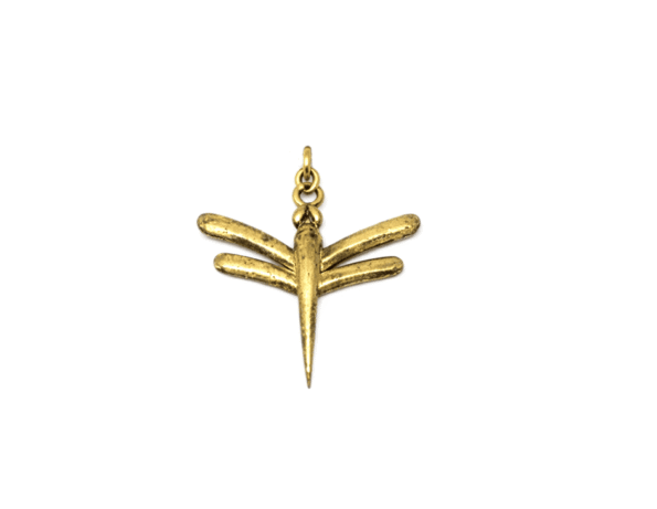 SDRG-003 Antiqued Gold Dragonfly Charm