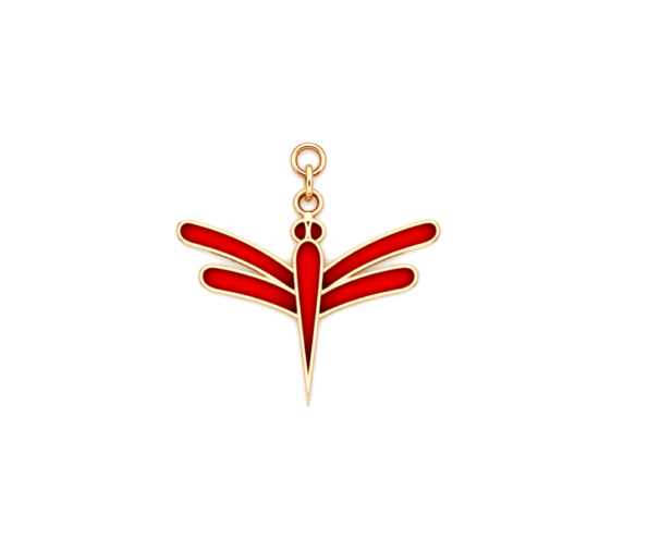 SDRG-008 Red Enamel Dragonfly Charm