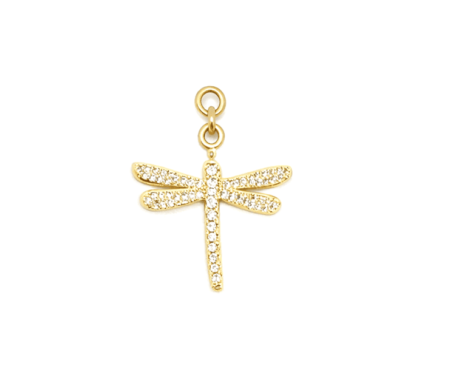 Sparkling Crystal Dragonfly Charm