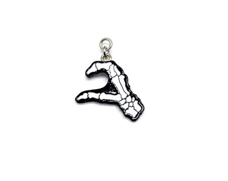 Skeletal Hand Enamel Charm