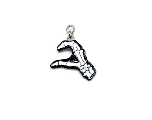 SHAL-002 Skeletal Hand Enamel Charm