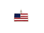 SUSA-005 Rectangular Enamel American Flag Charm