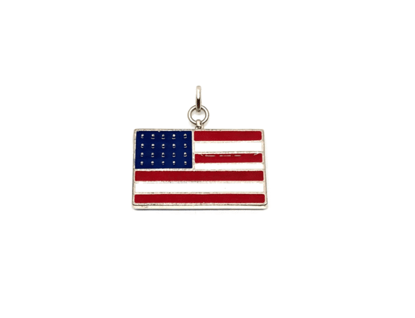 SUSA-005 Rectangular Enamel American Flag Charm