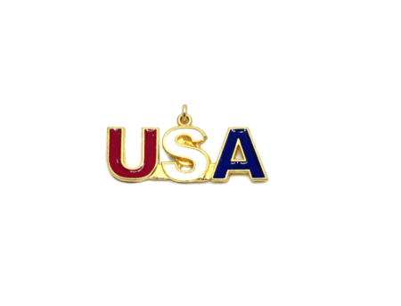 USA Enamel Charm with Flag Color