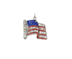 SUSA-010 Sparkling rhinestone American flag charm