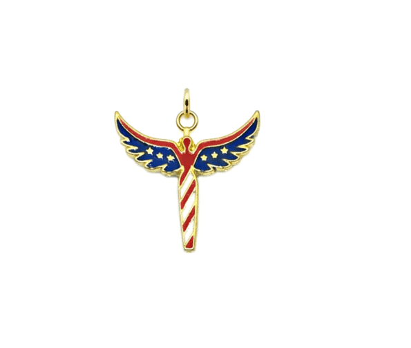 SUSA-012 Patriotic angel charm with flag colors